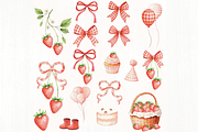 Strawberries and Bows, an Illustration by Lolytop Studio (Thumbnail 2 of 5)