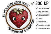 Valentine Strawberry Clipart, an Illustration by Craft Nest (Thumbnail 2 of 8)
