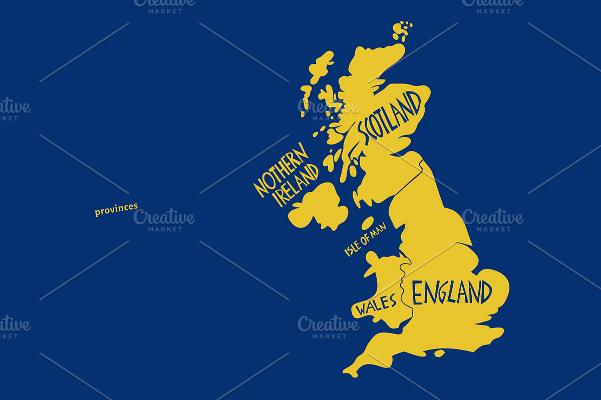 Great Britain. Hand Drawn Maps, an Illustration by Lubov Illustrations Shop (Photo 6 of 10)