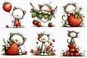 Strawberry Cat PNG Clipart, an Animal Illustration by Craft Nest (Thumbnail 3 of 5)