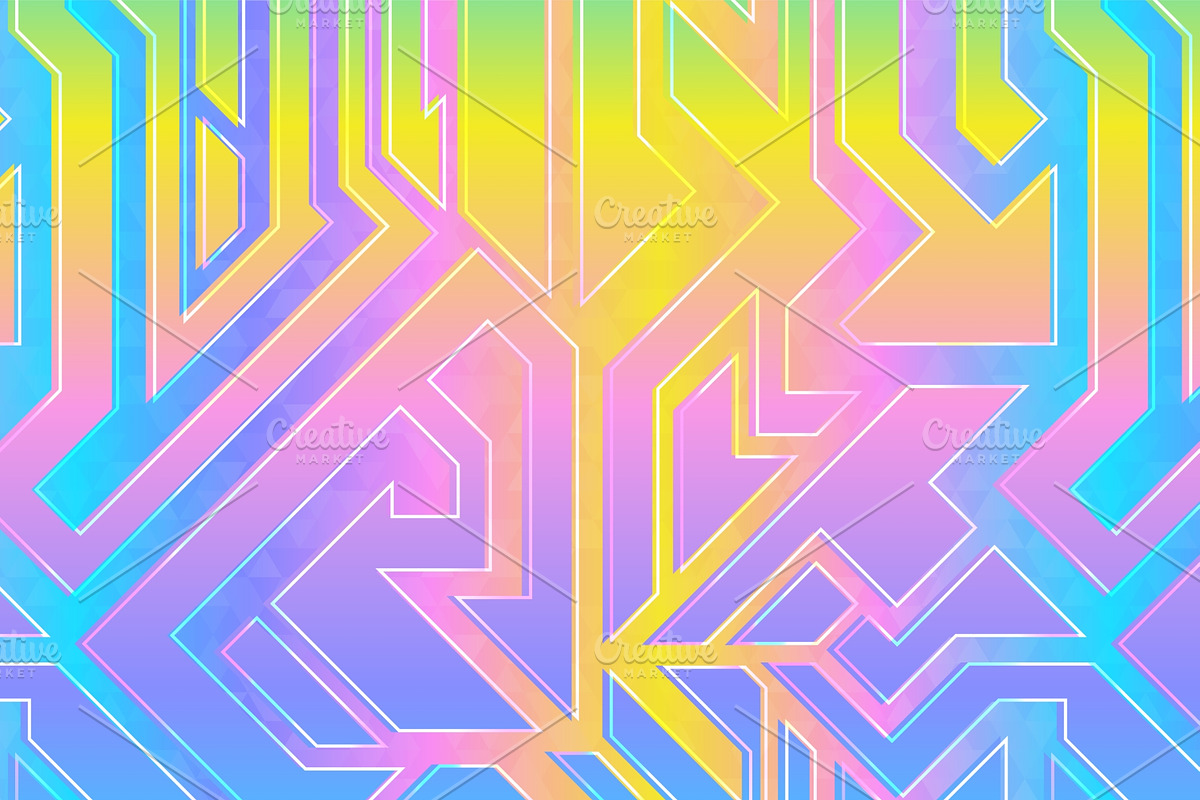 Hologram vector pattern pack, a Pattern Graphic by Gudiny (Photo 4 of 13)