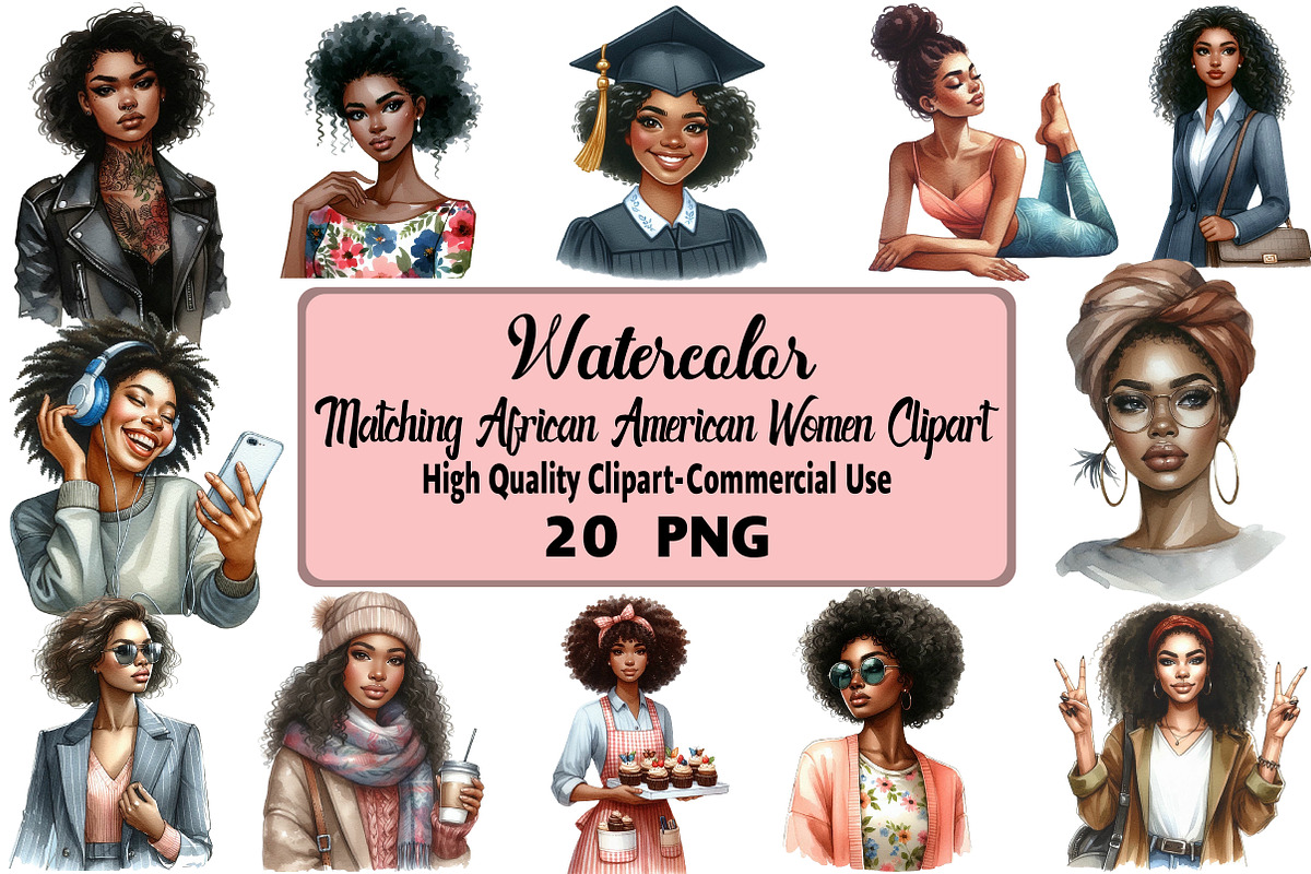 matching African  Women Clipart, an Illustration by Daily.Designs (Photo 1 of 4)