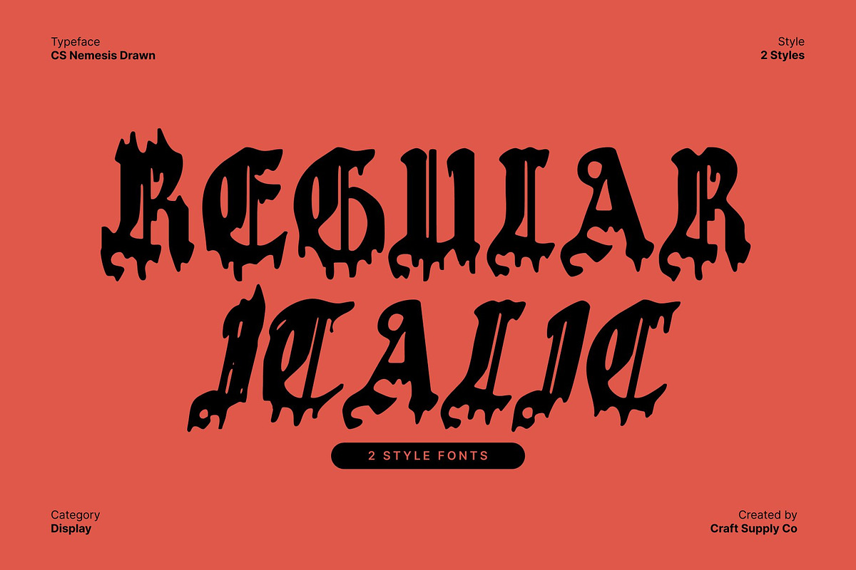 CS Nemesis Drawn, a Blackletter Font by Craft Supply Co. (Photo 4 of 8)