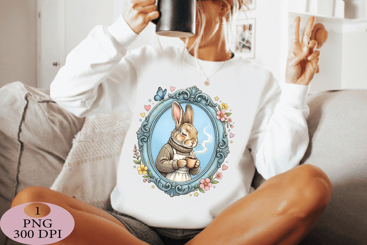 Cute Bunny Mom Coffee PNG, an Illustration by Daily.Designs (Photo 2 of 5)