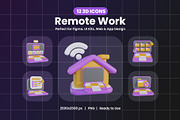 Remote Work 3D Icon, an Object Graphic by Artnivora.Std (Thumbnail 1 of 4)