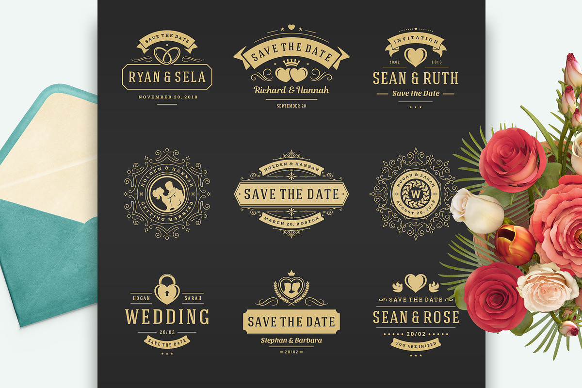 230 Wedding Overlays and Titles, an Invitation Template by Vasya Kobelev (Photo 2 of 47)
