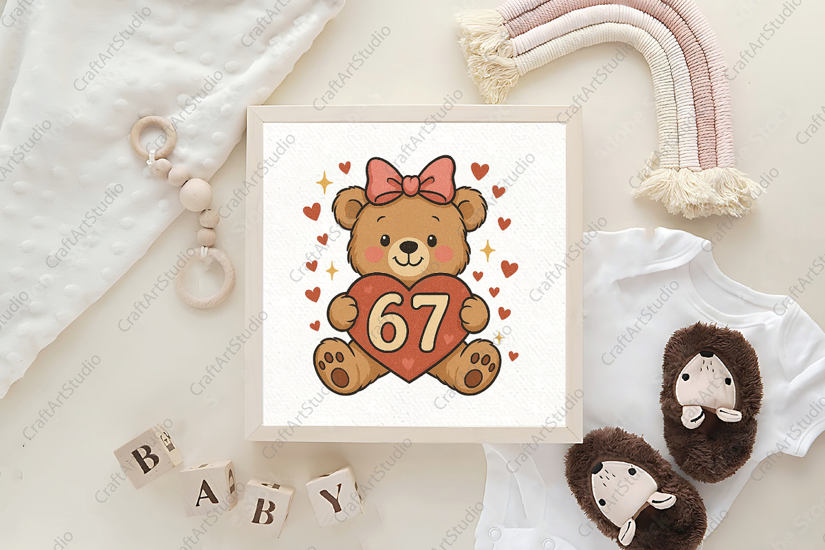 Valentine Teddy Bear 67 Six Seven, an Illustration by CraftArtStudio (Photo 4 of 4)