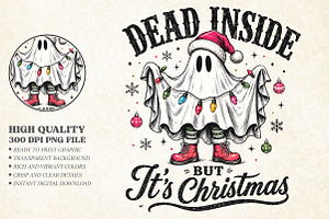 Dead Inside But It's Christmas PNG, a Seasonal Illustration by Libby Wishes