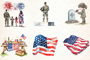 Watercolor Memorial Day, an Illustration by DreamCafeArt (Thumbnail 2 of 5)