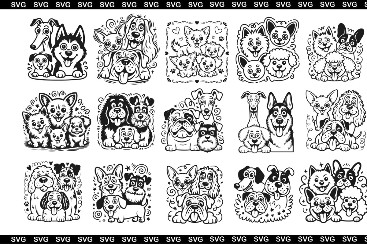 Cute dogs doodle vector set, an Object Graphic by SketchArtStudio (Photo 1 of 3)