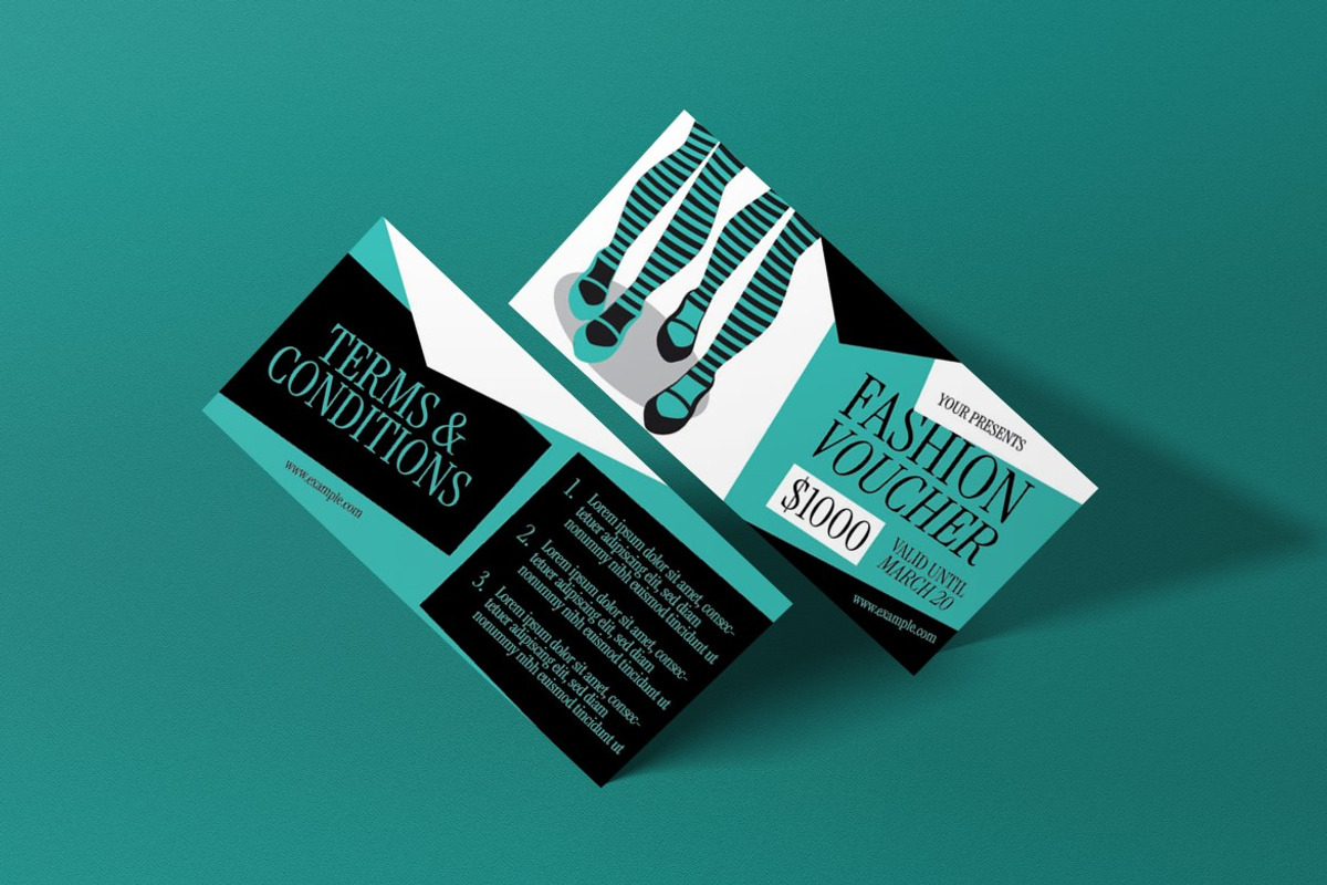 Blue Flat Fashion Sale Voucher, a Card Template by graphicook (Photo 3 of 3)