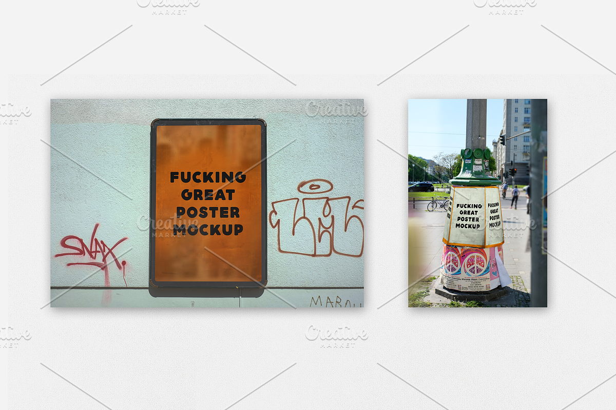 Urban Poster Mockups, a Presentation Template by khoai_tây (Photo 7 of 7)