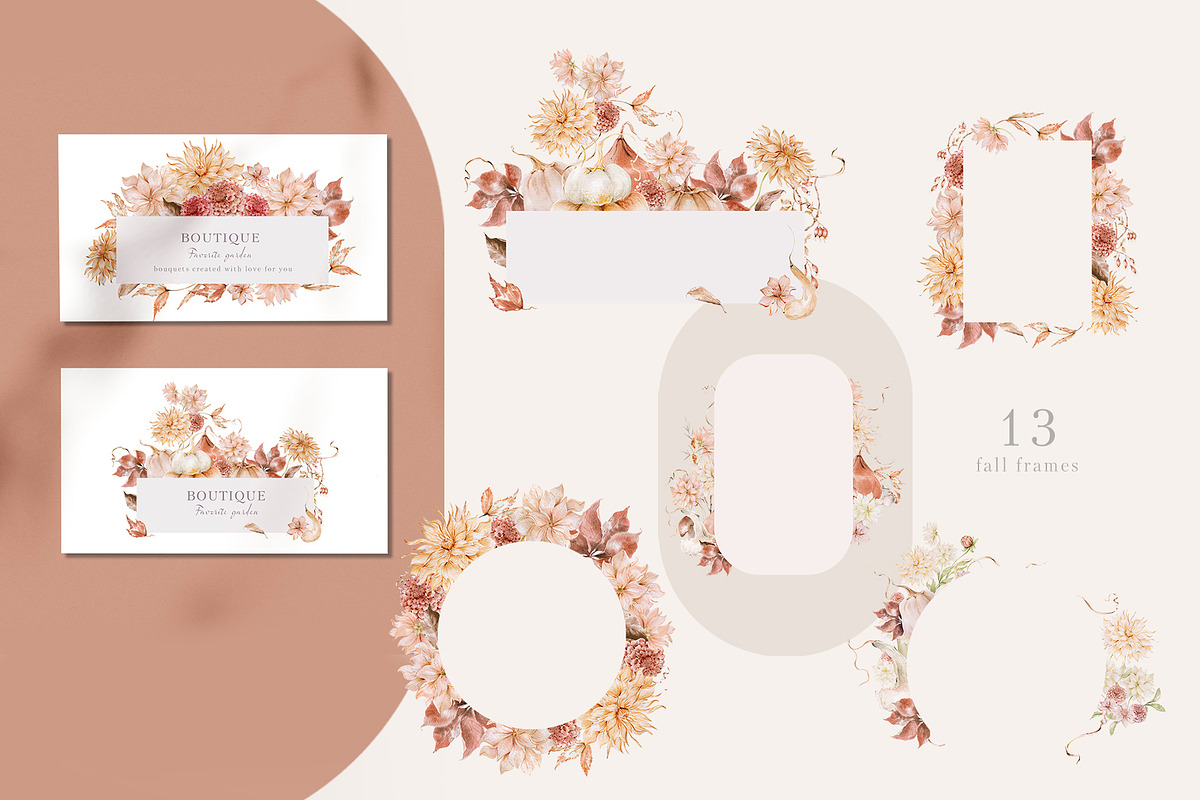 Fall dahlias, pumpkins and mushrooms, an Illustration by astelenadesign (Photo 11 of 16)