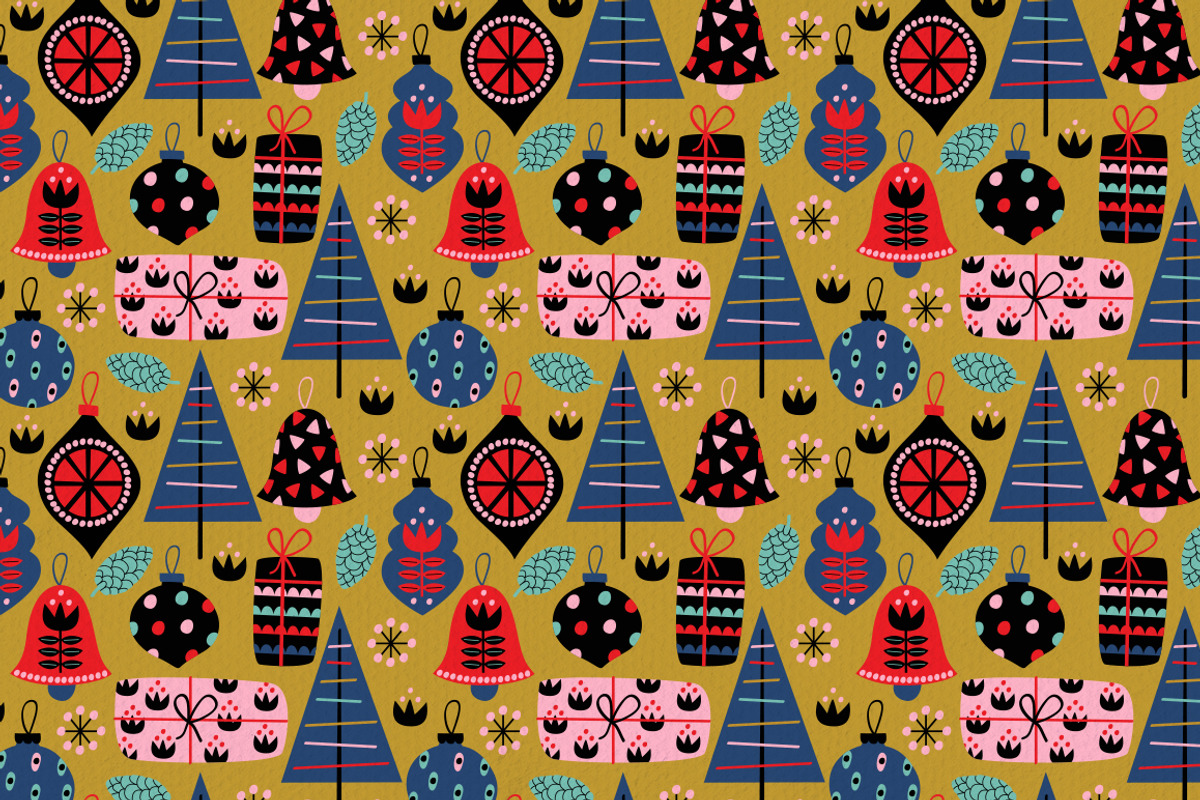 Christmas decorations pattern set, a Pattern Graphic by NataKa (Photo 6 of 15)