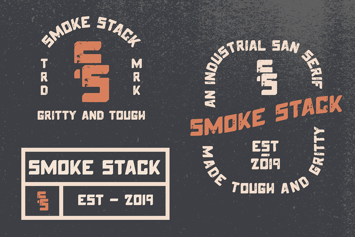 Smoke Stack Font Family (4 Fonts), a Sans Serif Font by The Forge Type Co (Photo 2 of 8)