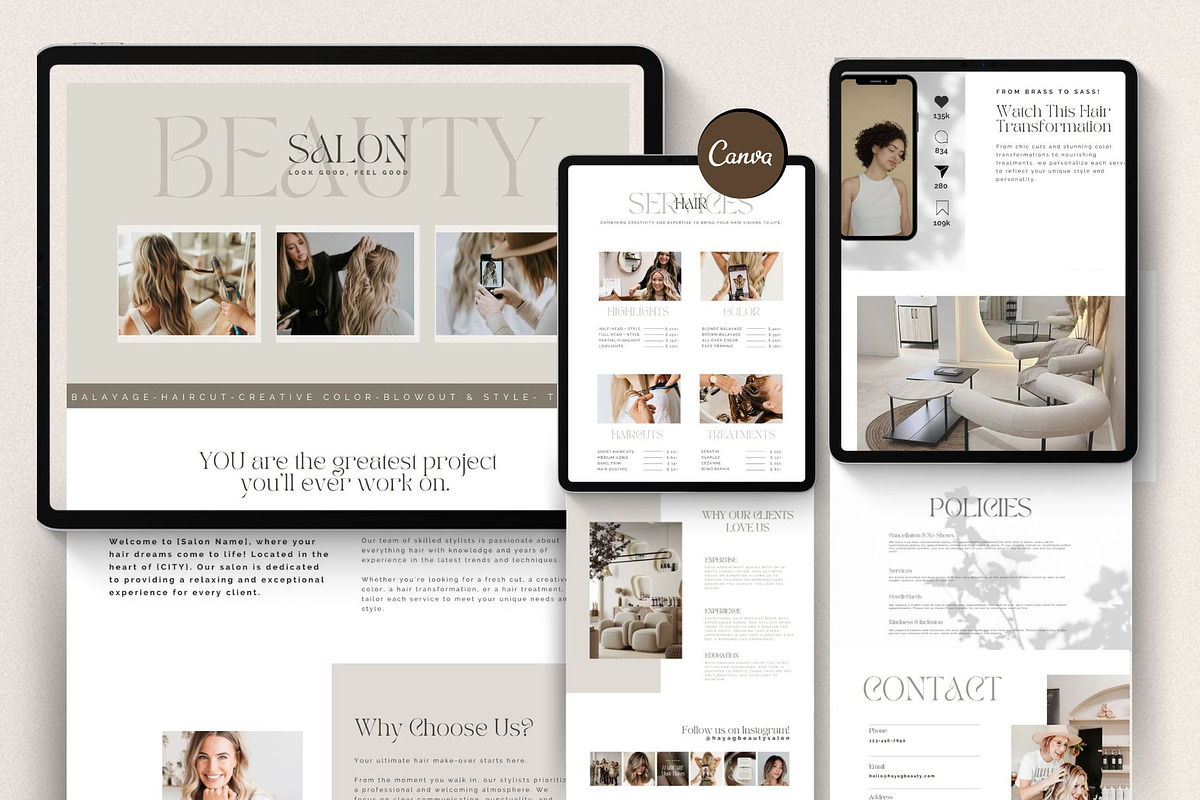 Hair Website Template for Salons and Hairstylists
