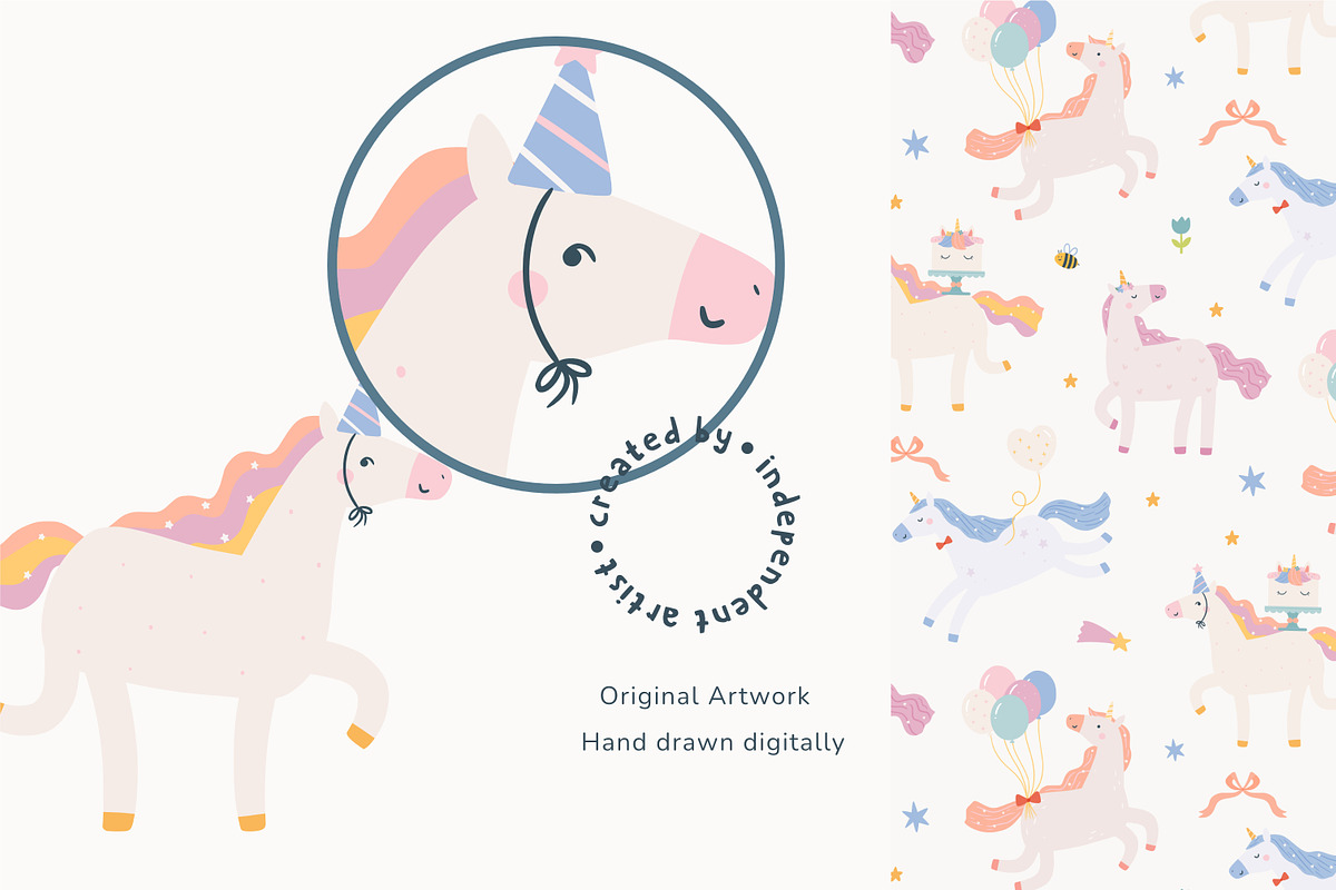 Whimsical Unicorns Birthday, an Animal Illustration by Petit Citizen Design (Photo 5 of 7)