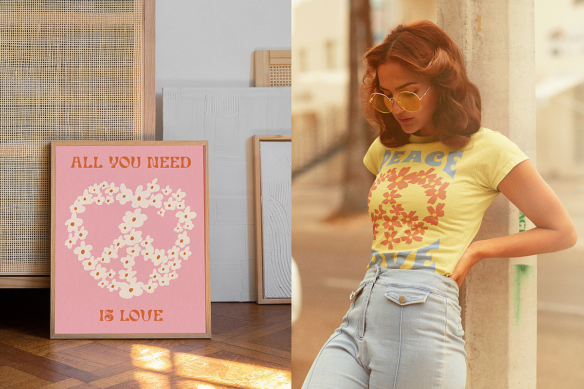 Retro Posters 70s Peace Collection, a Decorative Illustration by Ayya Studio (Photo 5 of 14)