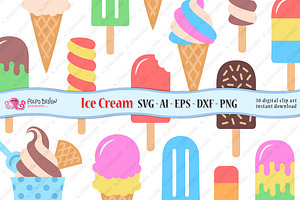 Ice Cream SVG, Eps, Dxf, Ai and Png.