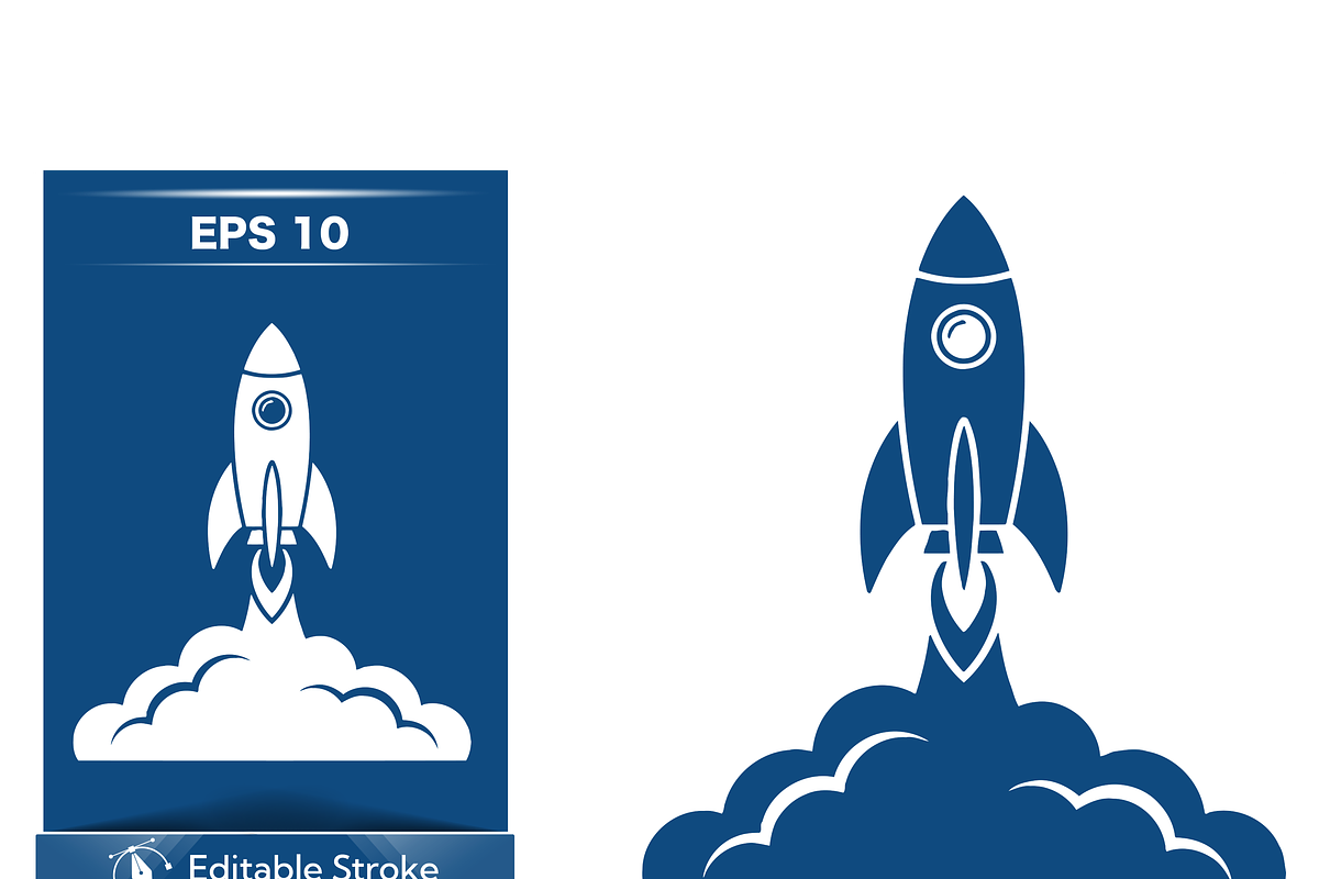 Dynamic Rocket Icon Vector, a Technology Illustration by CarWrap design (Photo 2 of 4)