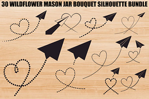 Paper Airplane Heart SVG Bundle, an Illustration by jahid234
