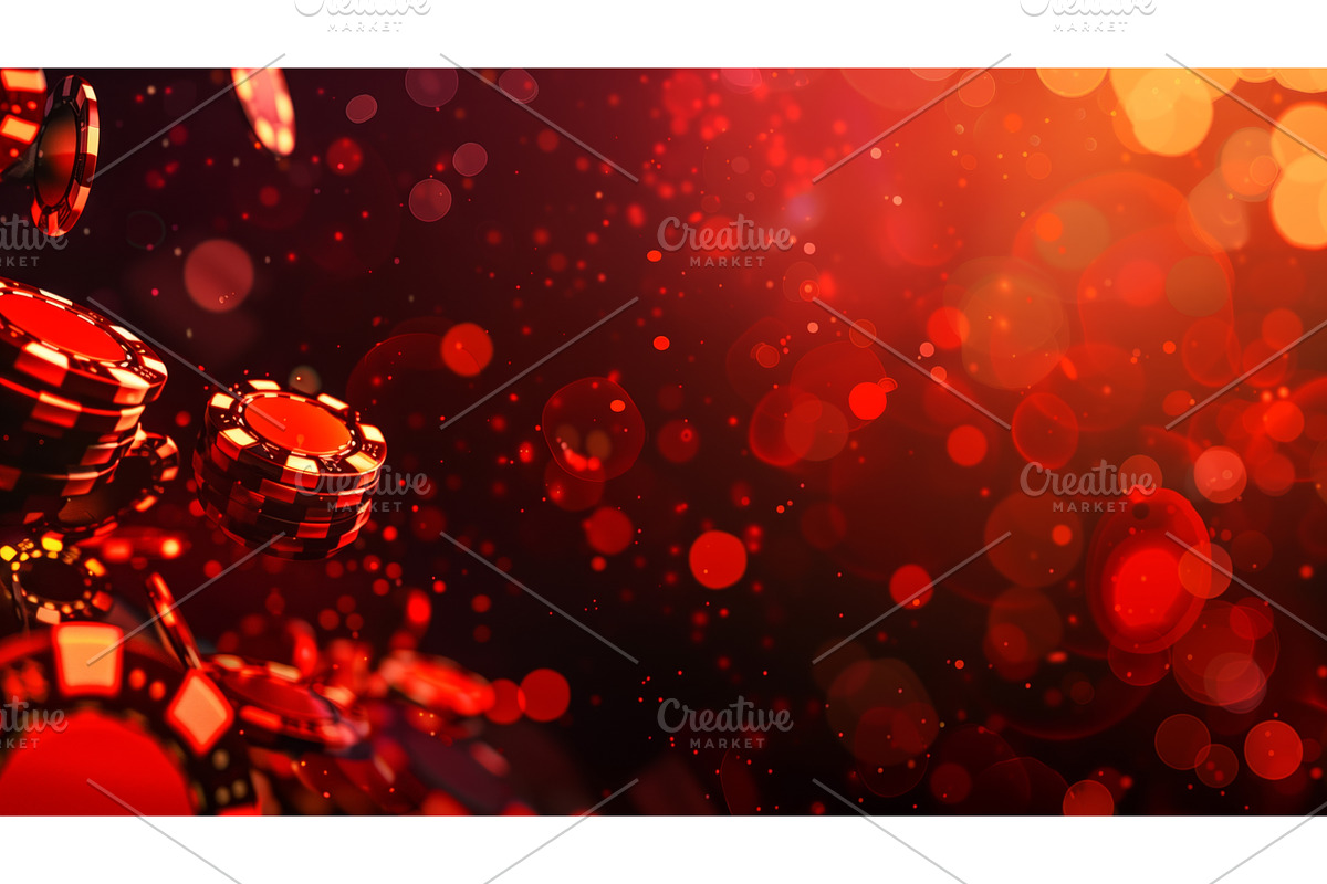 Vibrant red themed image of casino, a Texture Illustration by Sergey Kotenev
