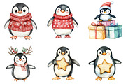 Christmas Penguin Clipart, a Graphic by CitraGraphics (Thumbnail 3 of 4)