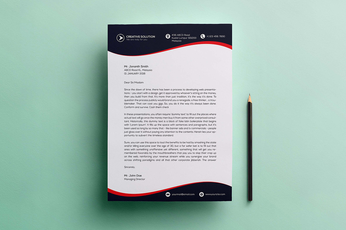 Corporate Letterhead with MS Word, a Stationery Template by GreenPixi (Photo 7 of 11)
