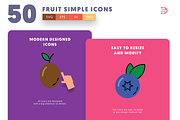 50 Fruit Simple Icons, an Outline Icon by Dighital (Thumbnail 4 of 10)