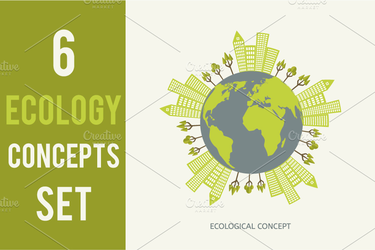 6 Ecologic Concepts Set, an Education Illustration by Olha Kostiuk (Photo 5 of 6)