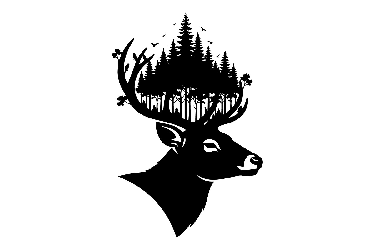 Deer Antler Silhouette Bundle, an Object Illustration by yasushie (Photo 28 of 31)