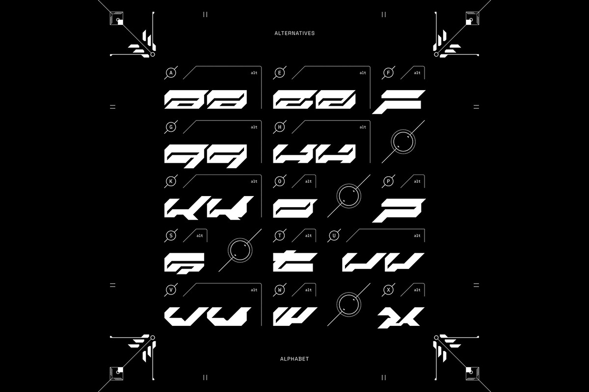 NCL REKRON - Y2K Futuristic Font, a Sans Serif Font by Enxyclo Studio (Photo 6 of 12)
