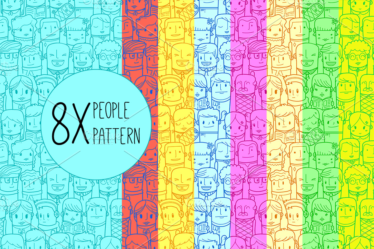 Seamless people pattern 1, a Pattern Graphic by Beatriz Gascón (Photo 1 of 5)