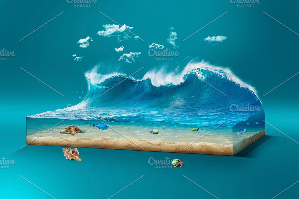 sea waves or surf isolated design, an Illustration by Nomad (Photo 1 of 4)