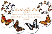 Clipart colorful butterfly, an Animal Illustration by ArtOfSoul (Thumbnail 1 of 6)