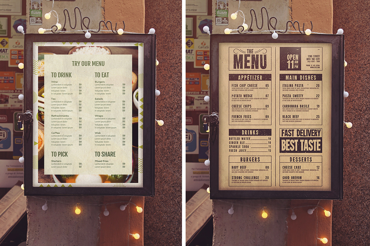 Menu Vertical Mockup, a Product Mockup by SmartDesigns (Photo 2 of 2)