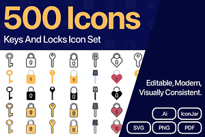 500 Keys And Locks Vector Icons