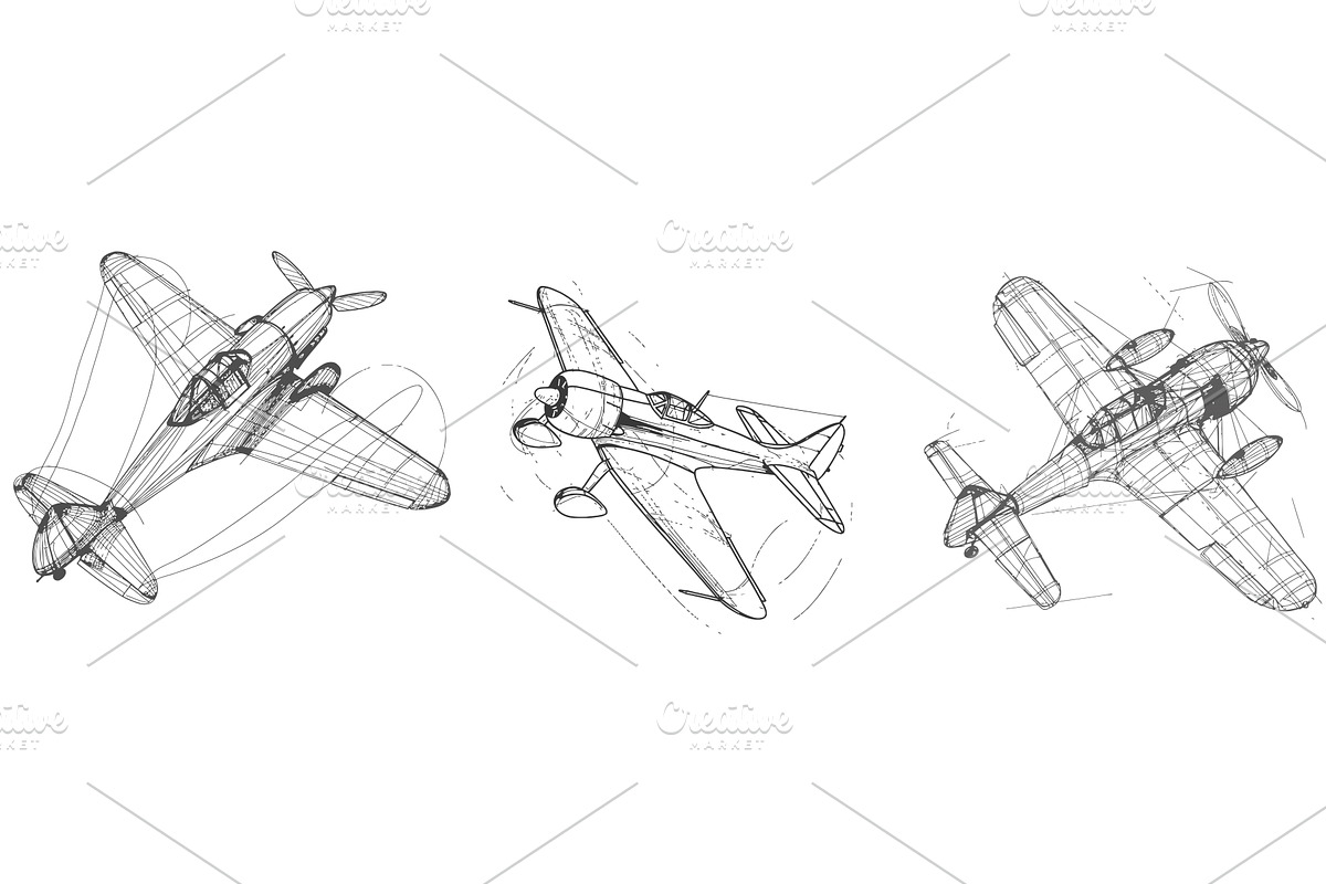 Airplane continuous line sketch, an Object Illustration by ZinetroN
