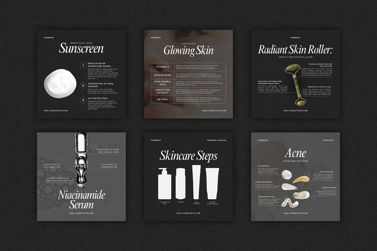 Grey Skin Care Instagram Templates, a Social Media Template by Xenié Creative (Photo 8 of 10)