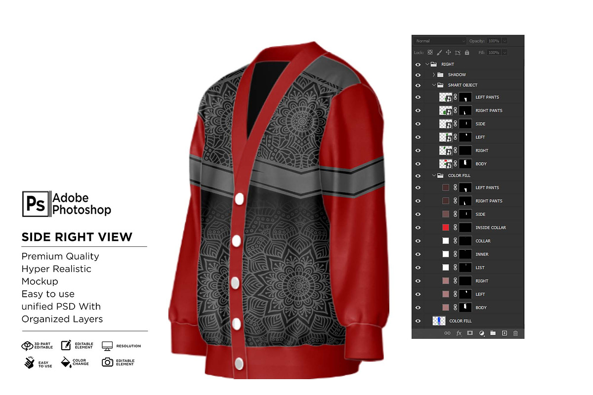 Mens Drafting Cardigan Mockup, a Hoody Mockup by Nanggroe Scripting (Photo 7 of 9)