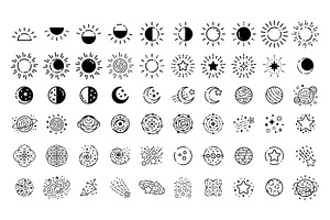 Space Line Icons Set