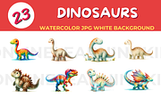 DINOSAURS watercolor JPG white backg, an Animal Illustration by John_Walker (Thumbnail 2 of 2)
