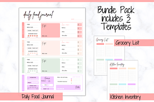 Daily Food Diary Journal - Printable