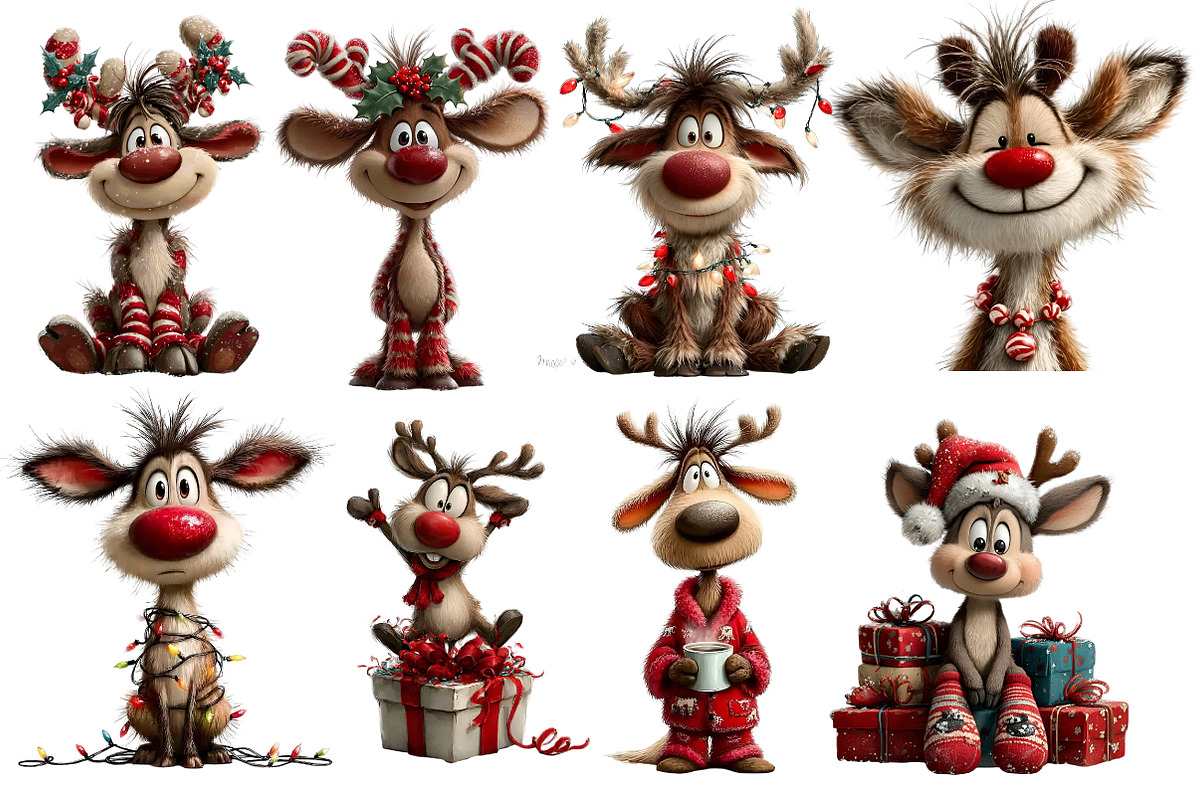 Christmas reindeer clipart, an Illustration by Designworld (Photo 3 of 4)