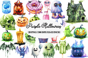 Purple – deep Halloween Clipart, an Illustration by Daily.Designs