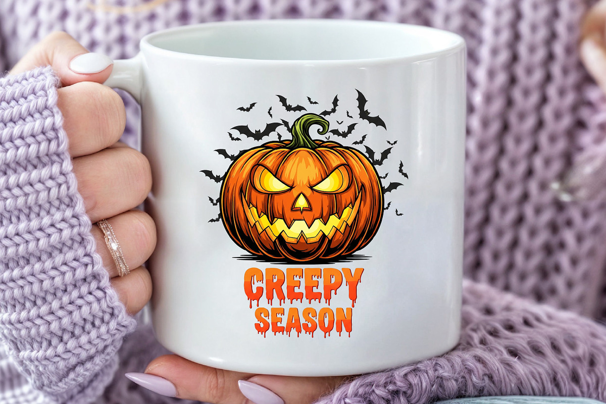Spooky Halloween Pumpkin Creepy PNG, an Illustration by Black Bird Studio (Photo 3 of 4)