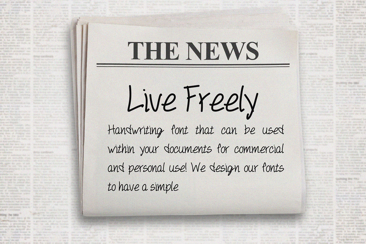Live Freely Handwriting Font, a Handwritten Font by Ruddean2109 (Photo 2 of 10)