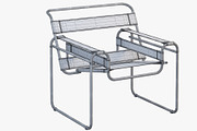 Wassily Chair by Marcel Breuer 3d, a Furniture 3D Model by 3dmitruk (Thumbnail 6 of 12)
