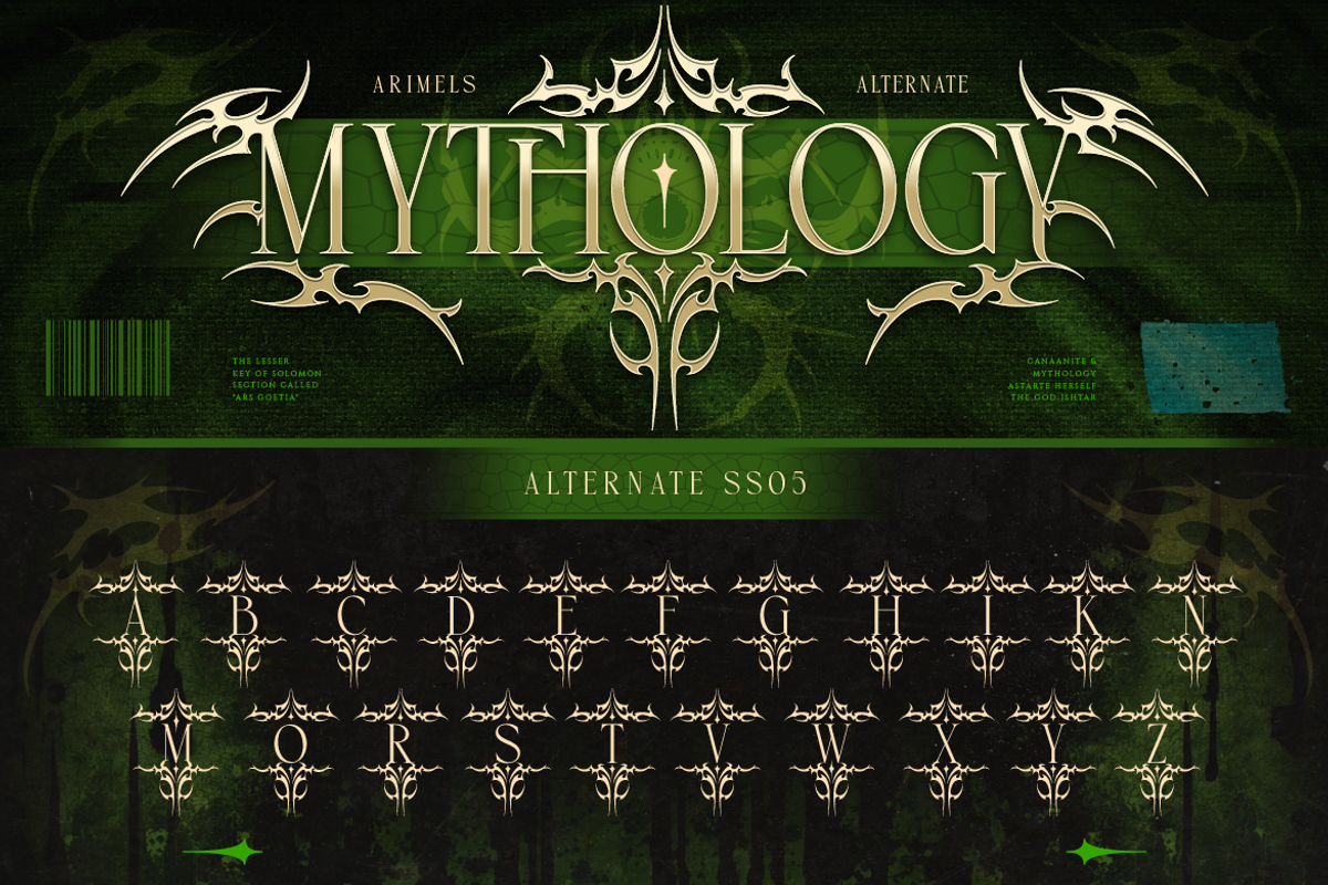 Arimels - Tribal Display Font, a Serif Font by Artisan Themes (Photo 8 of 12)