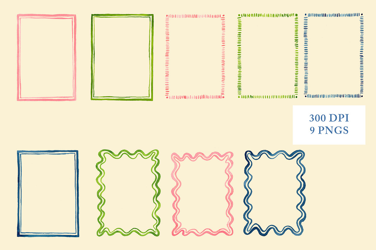 Handdrawn Watercolor Frames + Border, a Decorative Illustration by Lavender And Sea (Photo 4 of 5)